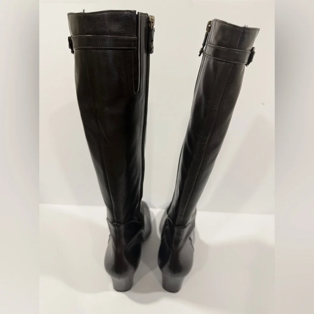 Cole Haan dark brown espresso Leather Knee-High Boots Women’s 7 B Made in Brazil